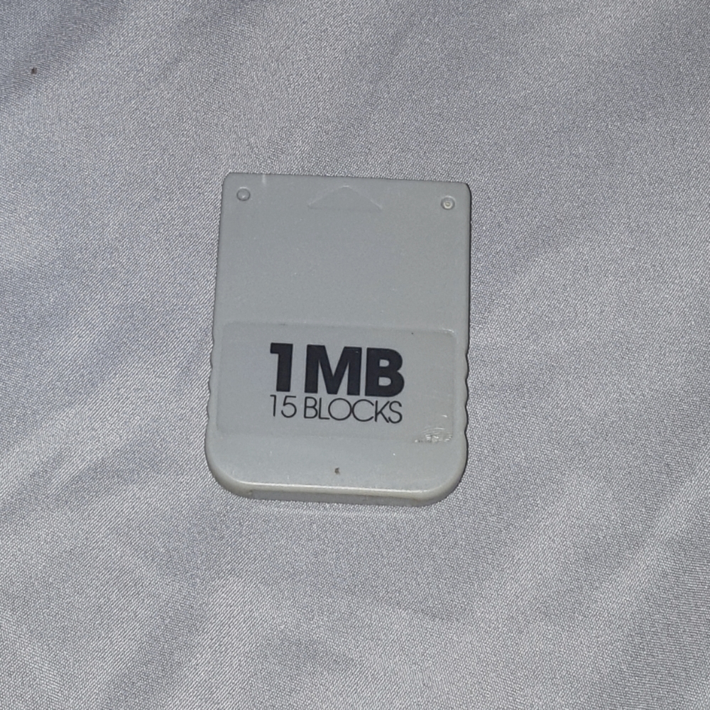 PS1 Gray Memory Card: Vintage 1MB Storage for PlayStation 1 Game Saves